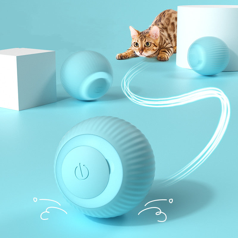 Electric Cat Ball Toys Automatic Rolling Smart Cat Toys Interactive for Cats Training Self-Moving Kitten Toys for Indoor Playing