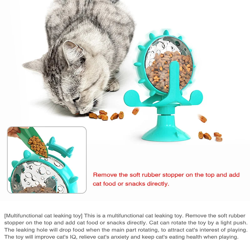 Interactive Treat Leaking Toy for Cat Small Dogs Slow Feeder Dispenser Puppy Funny Rotatable Wheel Improve IQ Kitten Accessories