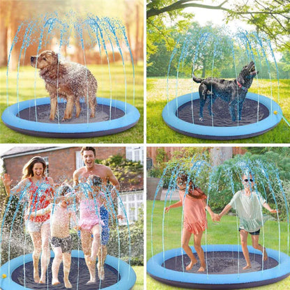 Inflatable Splash Sprinkler Pad Pet Swimming Pool Sprinkler for Kids Folding Pool Cat Bath Basin Cat Dog Water Spray Mat Toy